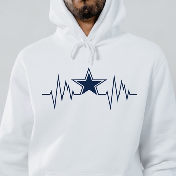 Star Heartbeat Mens Texas Football Sportwear Hoodie - Picture 1 of 2